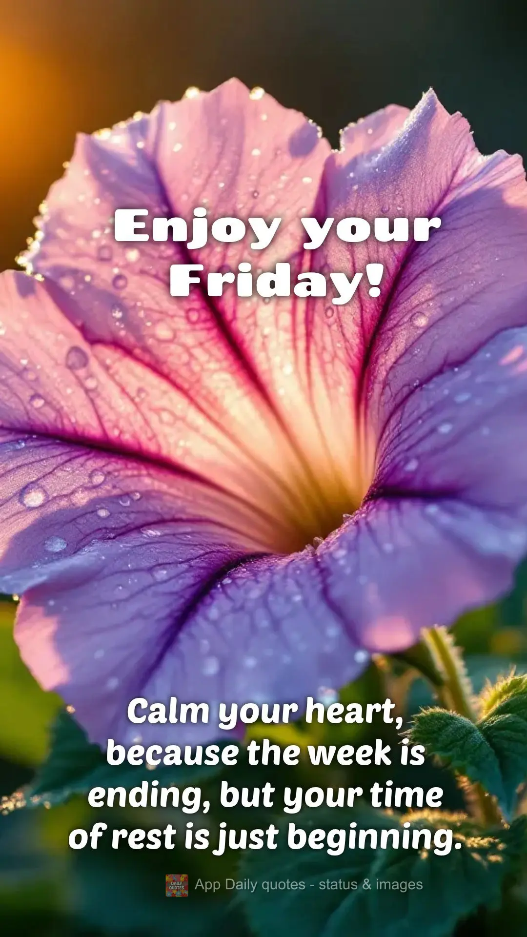 Calm your heart, because the week is ending, but your time of rest is just beginning. Enjoy your Friday!
