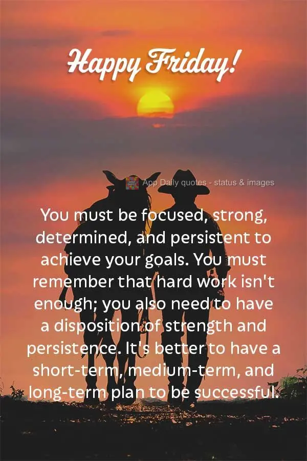 You must be focused, strong, determined, and persistent to achieve your goals. You must remember that hard work isn't enough; you also need to have a dis...