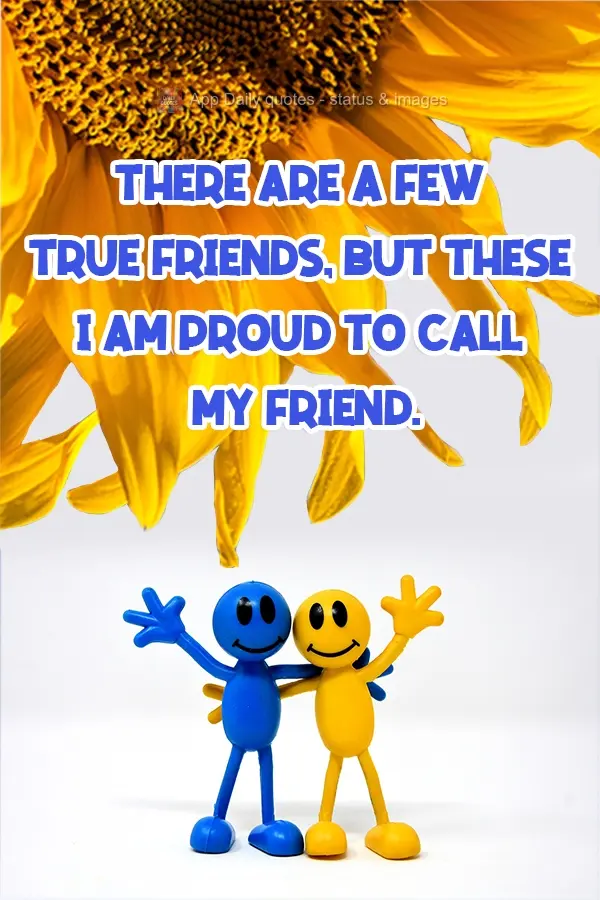 Few are the true friends, but these I am proud to call MY FRIEND.