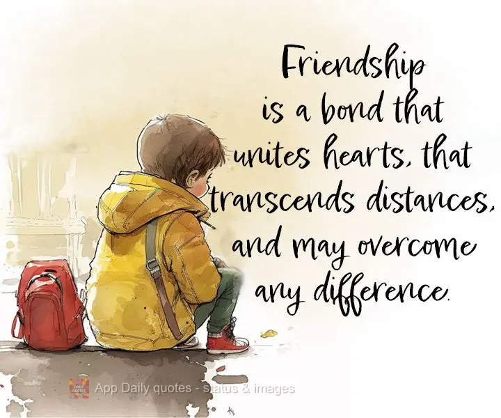 Friendship is a bond that unites hearts, that transcends distances, and may overcome any difference.