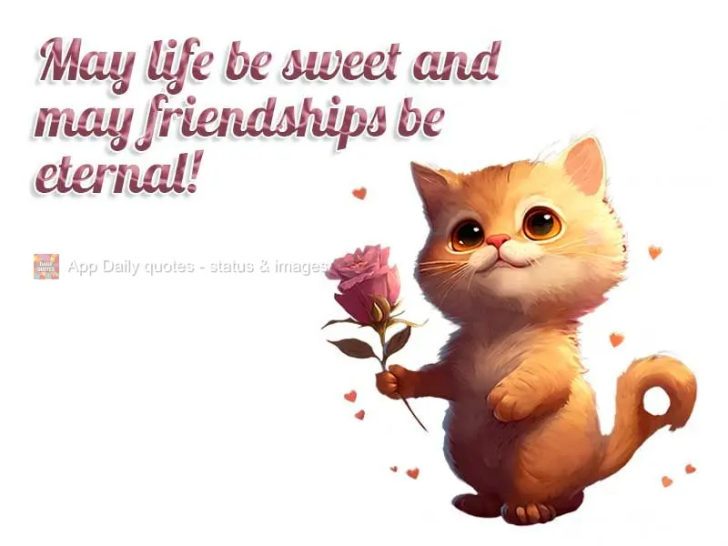 May life be sweet and may friendships be eternal!
