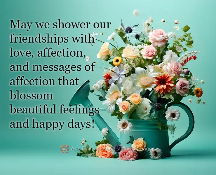 May we shower our friendships with love, affection, and messages of affection that blossom beautiful feelings and happy days!