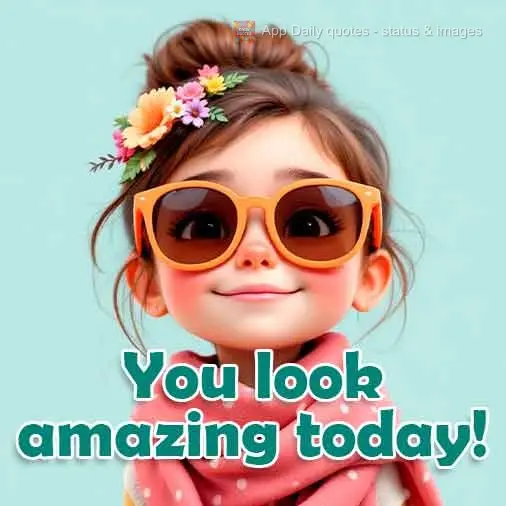 You look amazing today!
