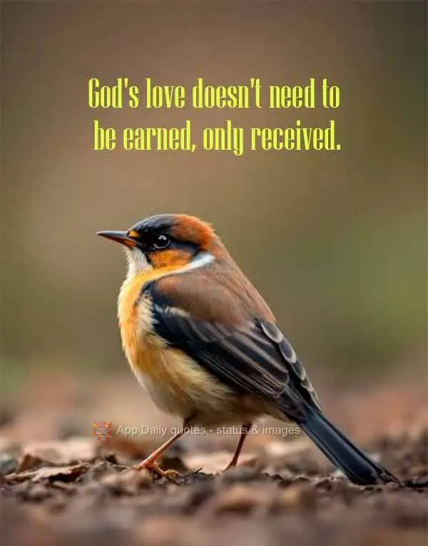 God's love doesn't need to be earned, only received.