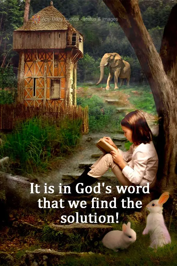 It is in God's word that we find the solution! 