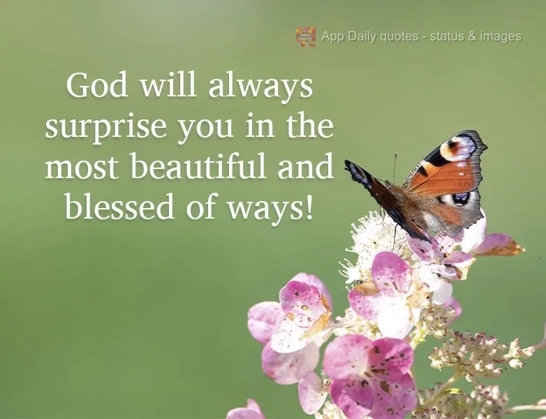 God will always surprise you in the most beautiful and blessed of ways! 