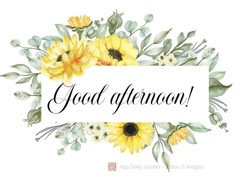 Good afternoon! 
