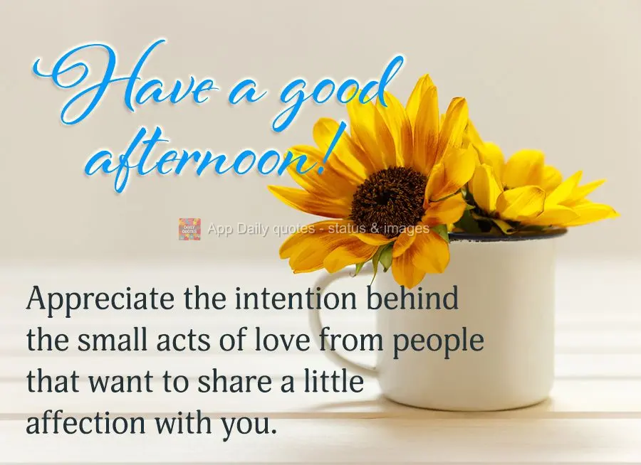Appreciate the intention behind the small acts of love from people that want to share a little affection with you Have a good afternoon!