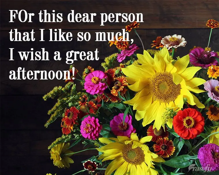 For this dear person that I like so much, I wish you a great afternoon!