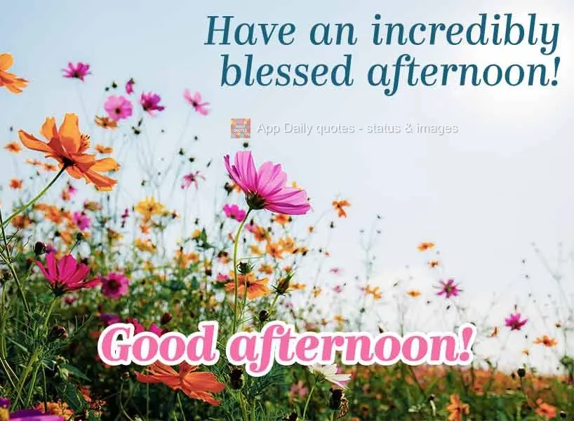 Have an incredibly blessed afternoon! Good afternoon!