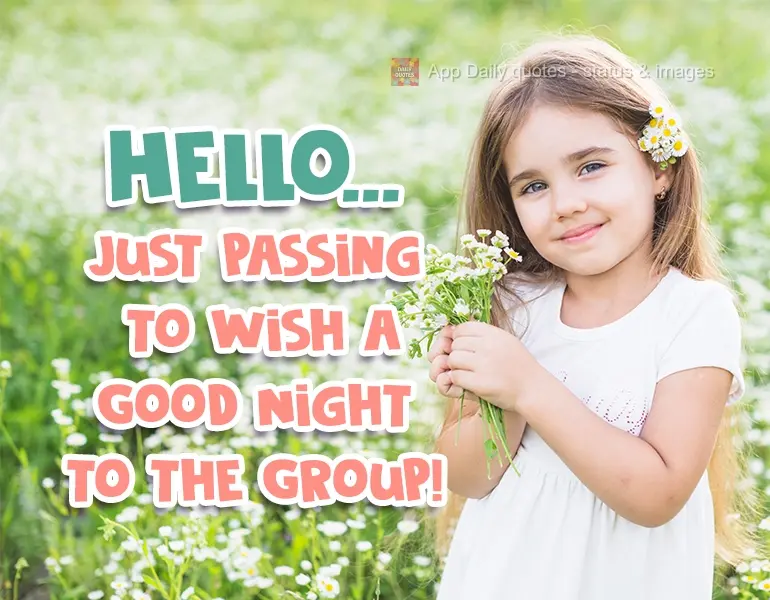 Hello...Just passing by to wish Good Night to the Group!