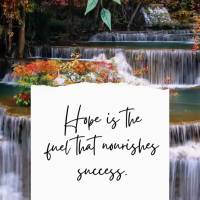 Hope is the fuel that nourishes success. Good afternoon!