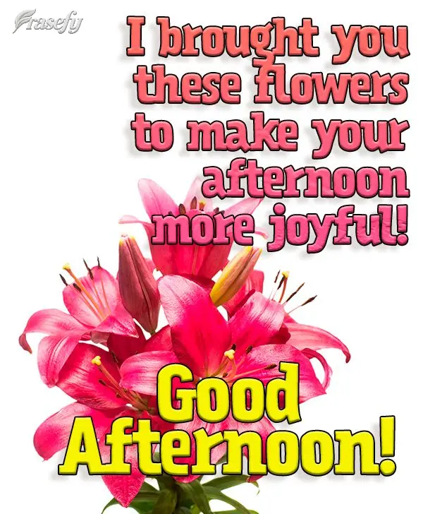 I brought you these flowers to make your afternoon more joyful! Good Afternoon! 