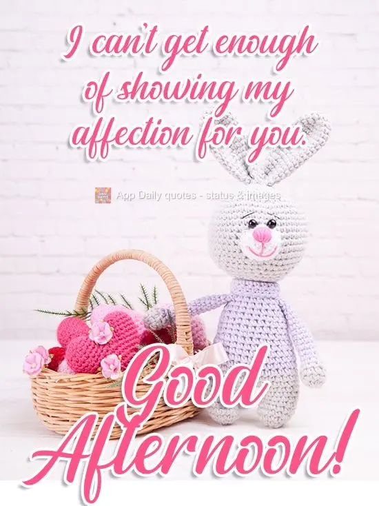 I can't get enough of showing my affection for you. Good Afternoon!