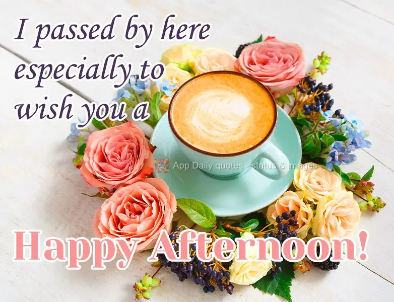 I passed by here especially to wish you a Happy Afternoon!