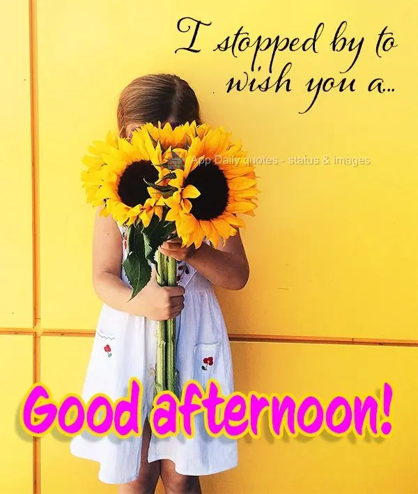 I stopped by to wish you a... Good afternoon!