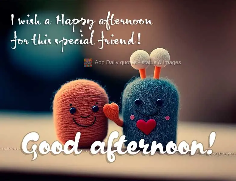 I wish a Happy afternoon to a special friend! Good afternoon!
