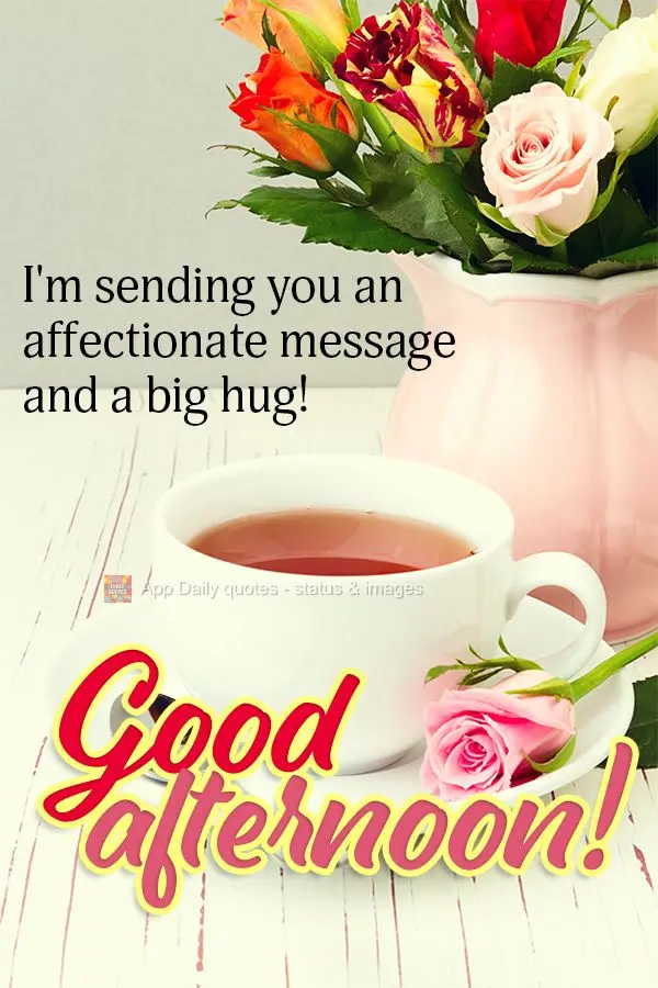 I'm sending you an affectionate message and a big hug! Good afternoon!