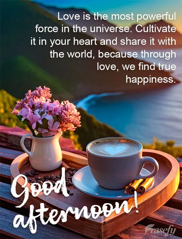 Love is the most powerful force in the universe. Cultivate it in your heart and share it with the world, because through love, we find true happiness. Go...