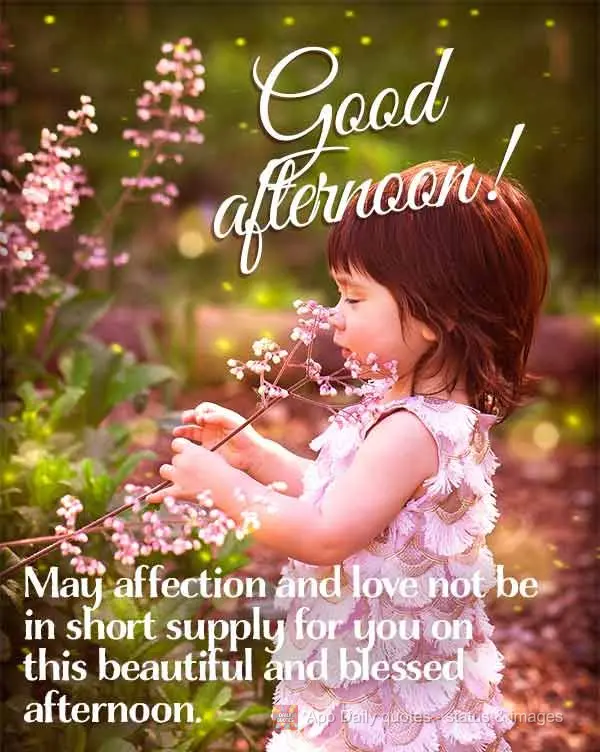 May affection and love not be in short supply for you on this beautiful and blessed afternoon. Good afternoon!