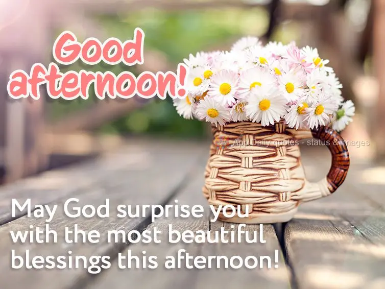 May God surprise you with the most beautiful blessings this afternoon! Good afternoon!
