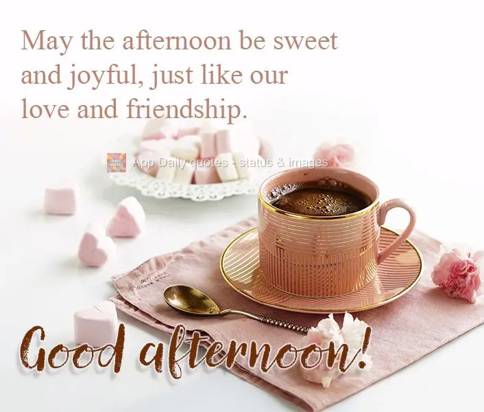 May the afternoon be sweet and joyful, just like our love and friendship. Good afternoon!