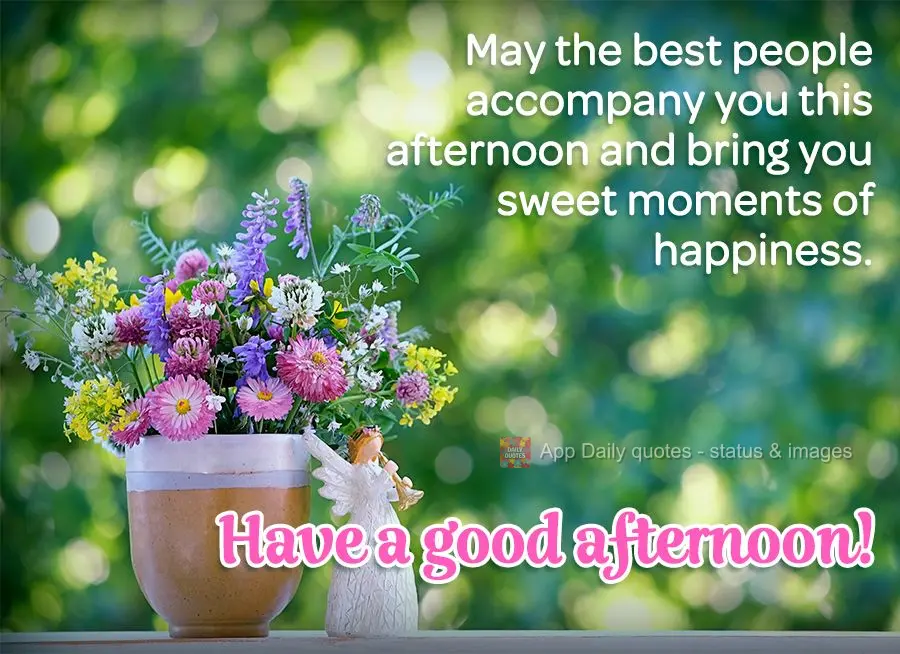 May the best people accompany you this afternoon and bring you sweet moments of happiness. Have a good afternoon!