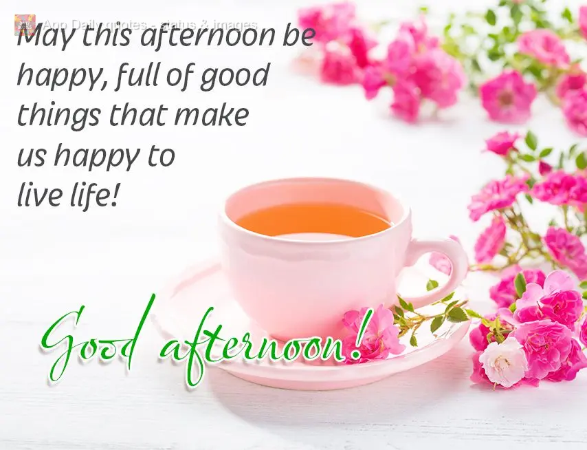 May this afternoon be a happy one full of good things that make us happy to live life! Good afternoon!