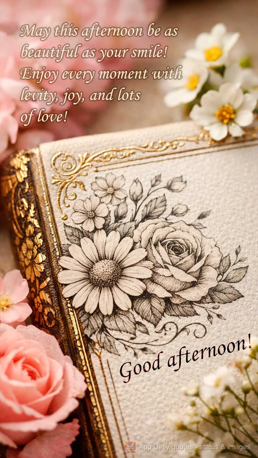 May this afternoon be as beautiful as your smile! Enjoy every moment with levity, joy, and lots of love! Good afternoon!