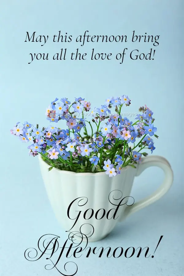 May this afternoon bring you all the love of God! Good afternoon!