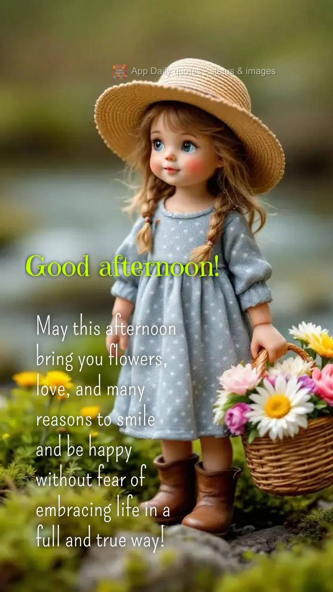 May this afternoon 
bring you flowers, love, and many reasons to smile and be happy without fear of embracing life in a full and true way! Good afternoo...