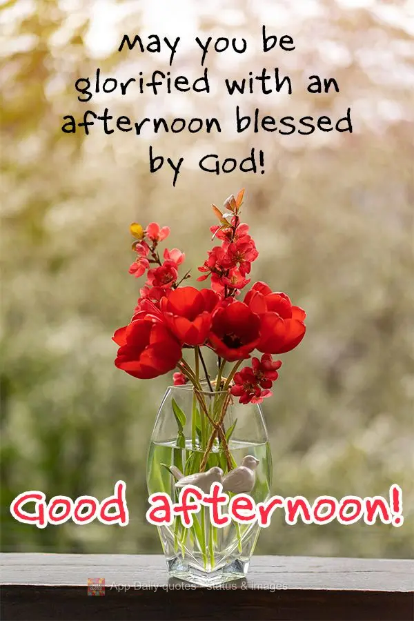 May you be glorified with an afternoon blessed by God! Good afternoon!