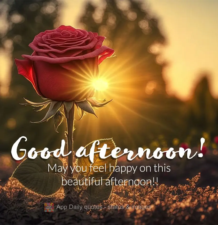 May you feel happy on this beautiful afternoon! Good afternoon!