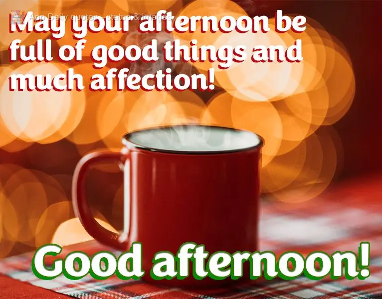 May your afternoon be full of good things and much affection! Good afternoon!