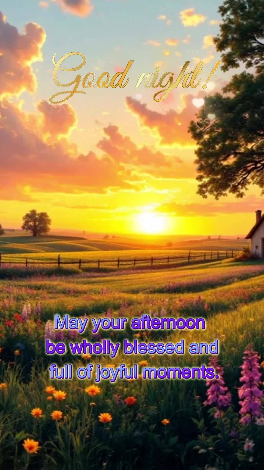 May your afternoon be wholly blessed and full of joyful moments. Good night!