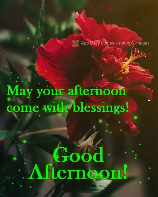 May your afternoon come with blessings! Good Afternoon!