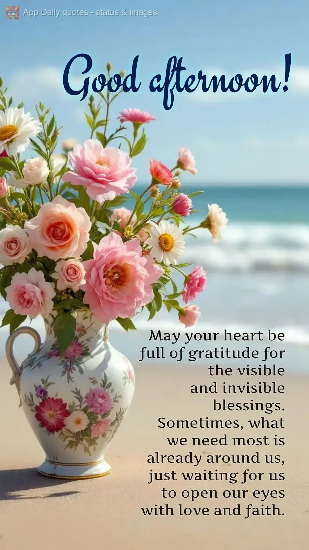 May your heart be full of gratitude for the visible
and invisible blessings. Sometimes, what we need most is already around us, just waiting for us to o...