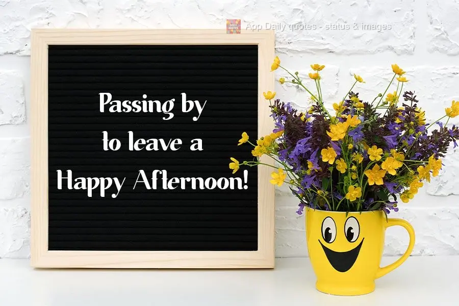 Passing by to wish you a Happy Afternoon!