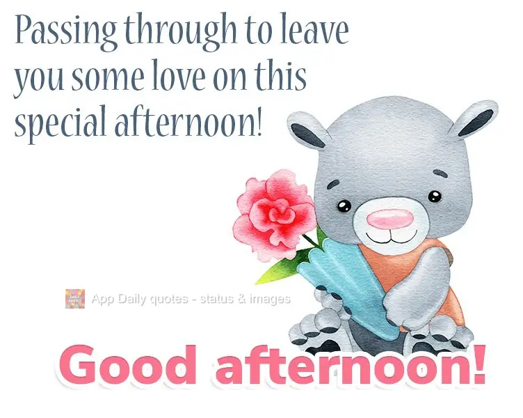 Passing through to leave you some love on this special afternoon! Good afternoon!