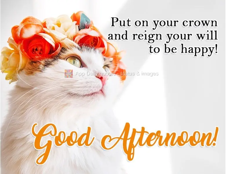 Put on your crown and reign your will to be happy! Good Afternoon!