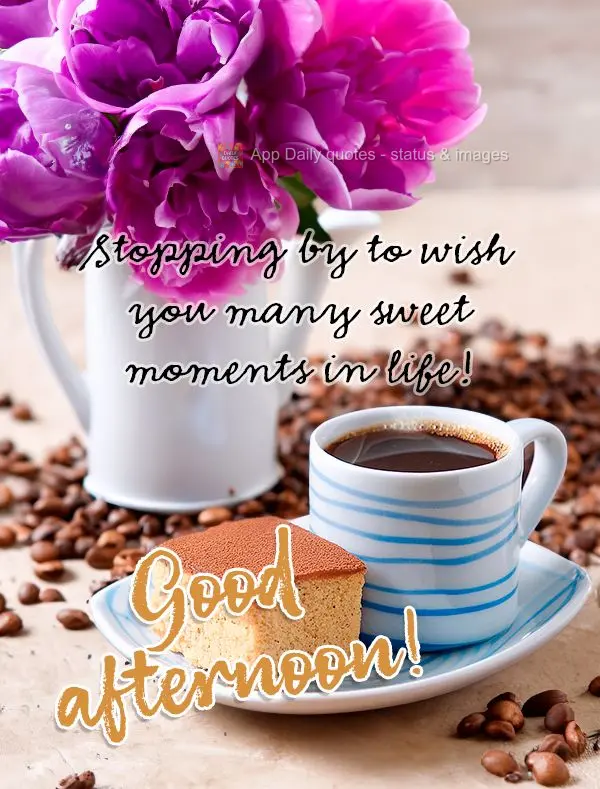 Stopping by to wish you many sweet moments in life! Good afternoon!
