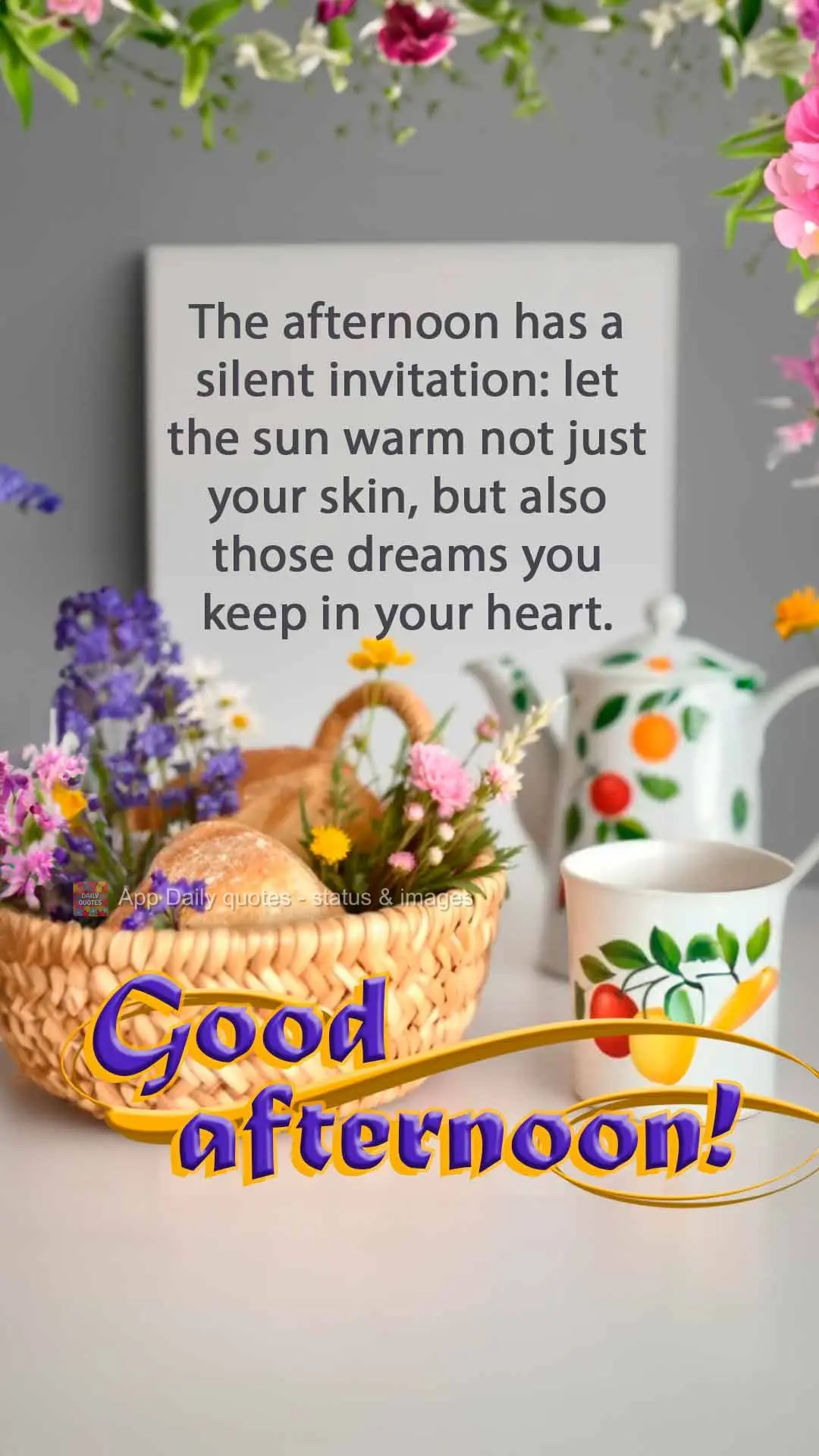 The afternoon has a silent invitation: let the sun warm not just your skin, but also those dreams you keep in your heart. Good afternoon!
