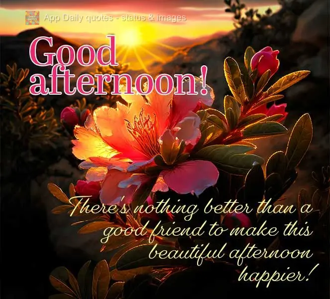There's nothing like a good friend to make this beautiful afternoon happier! Good afternoon!