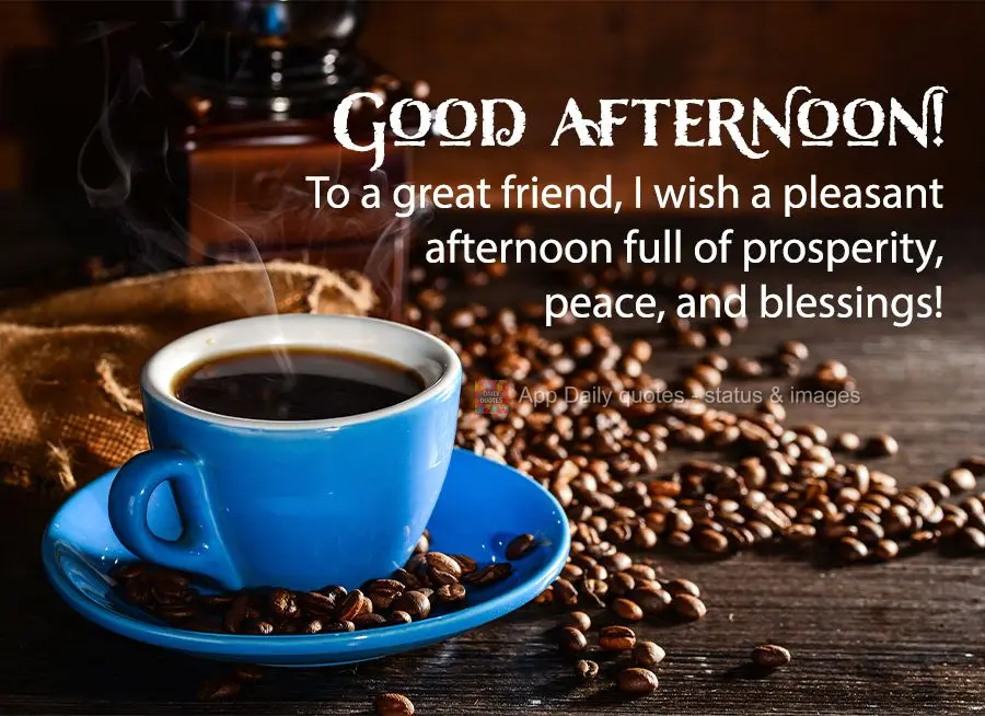 To a great friend, I wish a pleasant afternoon full of prosperity, peace, and blessings! Good afternoon!