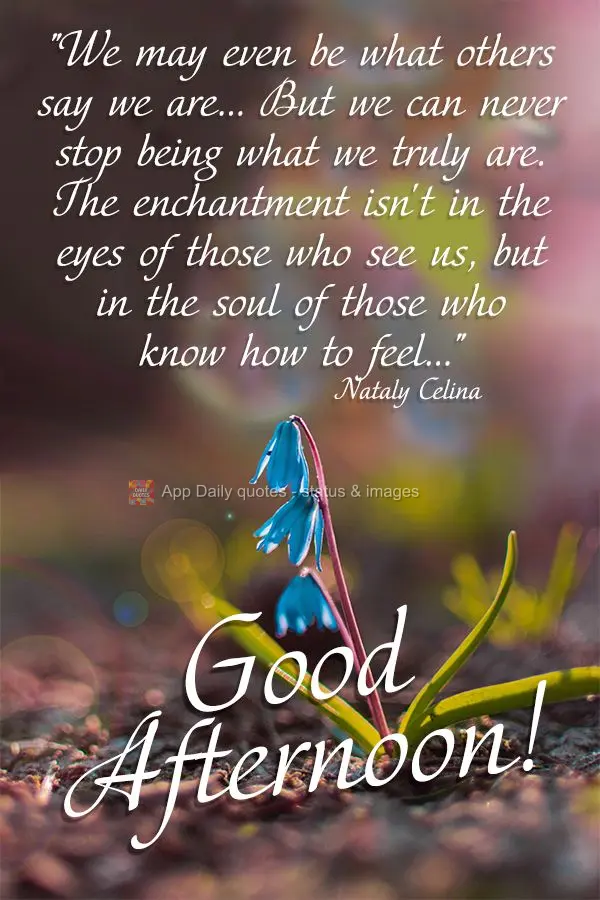 "We may even be what others say we are... But we can never stop being what we truly are. The enchantment isn't in the eyes of those who see us, but in th...