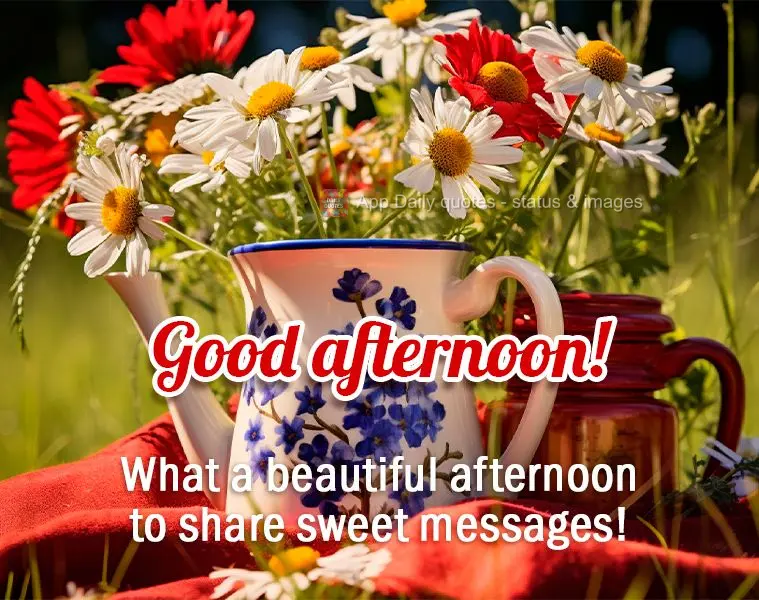 What a beautiful afternoon to share sweet messages! Good afternoon!