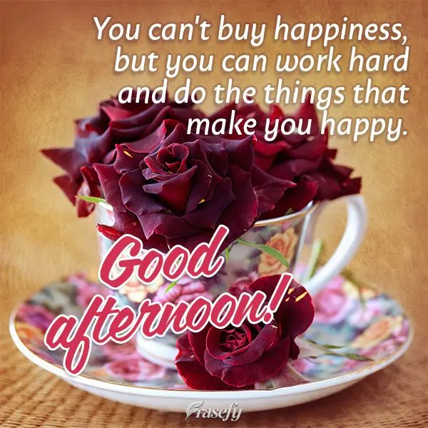 You can't buy happiness, but you can work hard and do the things that make you happy. Good afternoon!