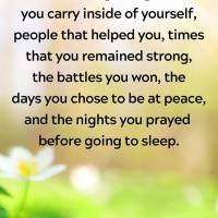 You shouldn't focus on getting material wealth from life, instead focus on what you carry inside of yourself, the people that helped you, the times that ...