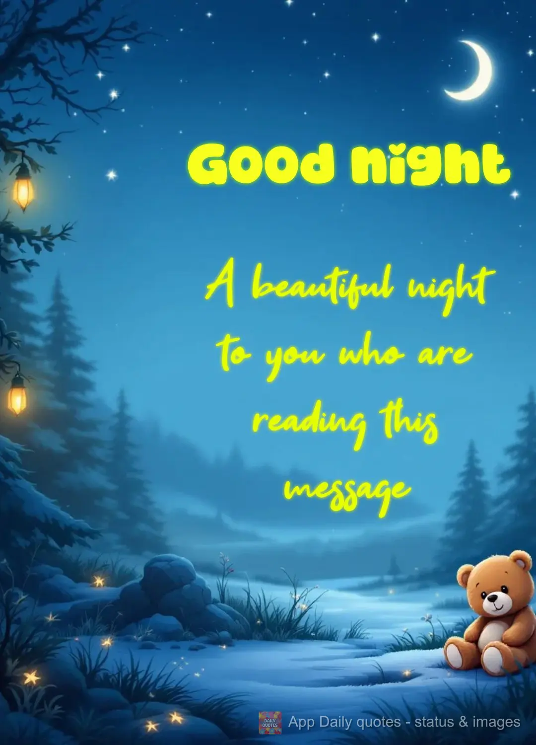 A beautiful night to you who are reading this message Good night