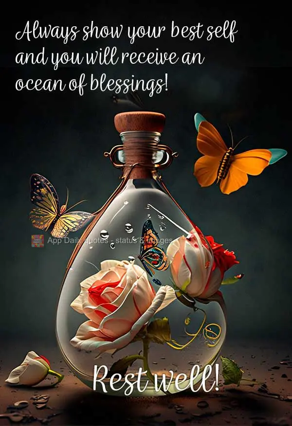 Always show the best version of yourself and you will receive an ocean of blessings! Rest well!